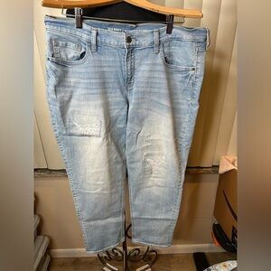 Old Navy Light Blue Boyfriend Skinny Distressed Jeans Size 12